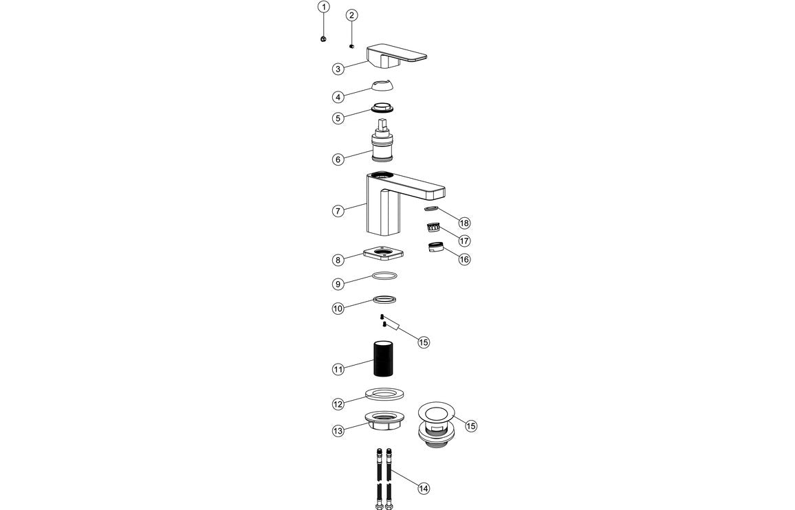 ARDBEG Basin Mixer & Waste - Chrome
