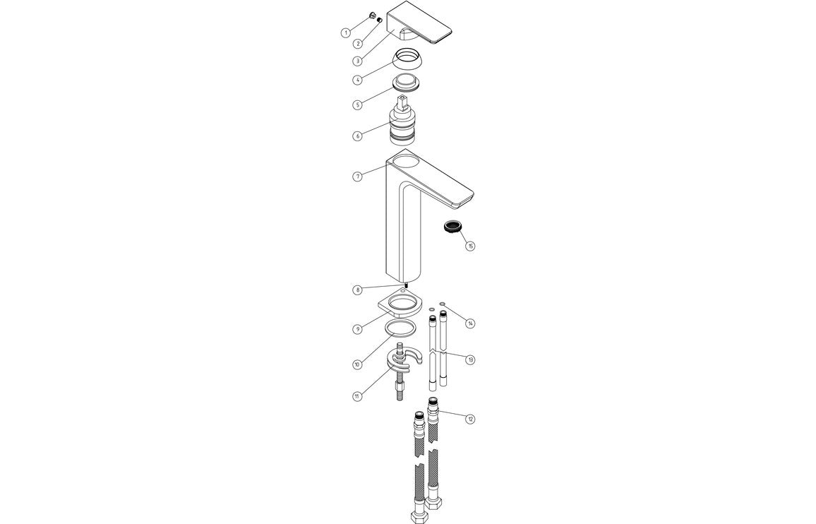 DEWAR Tall Basin Mixer - Matt Black