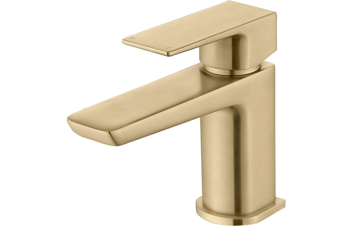 DEWAR Cloakroom Basin Mixer & Waste - Brushed Brass