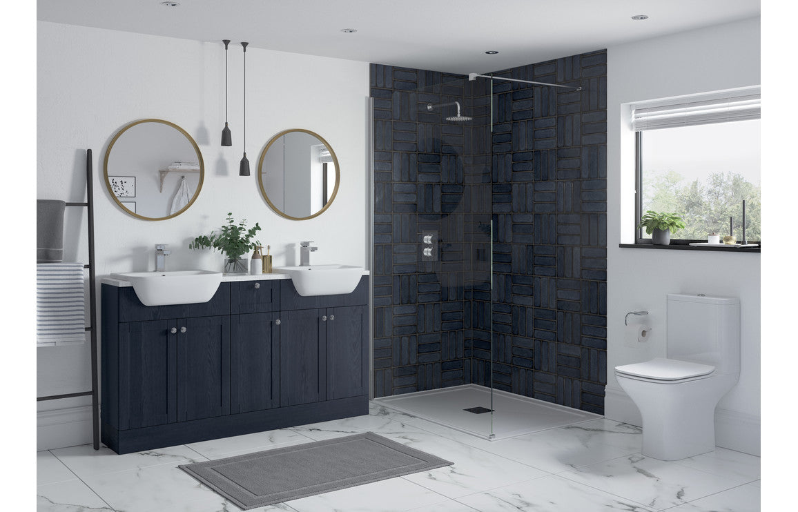 CARRICK 600mm 2 Door Mirrored Wall Unit - Indigo Ash