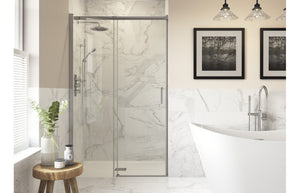 DIAMOND 1500mm Semi-Framed Sliding Door - Chrome