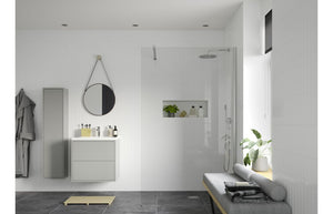 DIAMOND 1100mm Wetroom Panel & Support Bar - Chrome