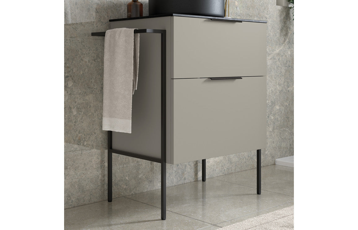 IRVINE Optional Frame with Integrated Towel Rail - Brushed Brass