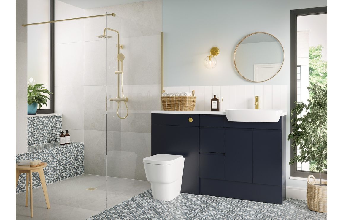 ALLOWAY 200mm Toilet Roll Holder - Matt Indigo Blue