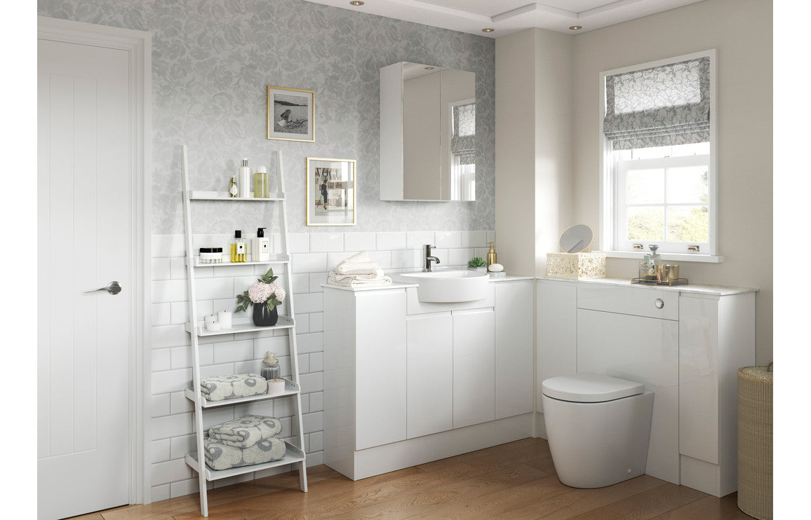 ALLOWAY 1242mm Basin & WC Unit Pack (LH) - White Gloss